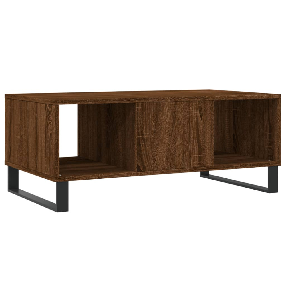 Produktbild för Soffbord brun ek 90x50x36,5 cm konstruerat trä