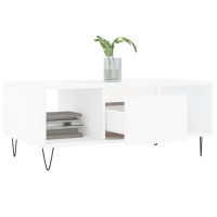 Produktbild för Soffbord vit 90x50x36,5 cm konstruerat trä