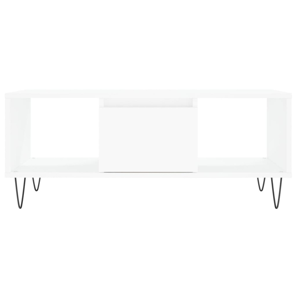 Produktbild för Soffbord vit 90x50x36,5 cm konstruerat trä