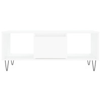 Produktbild för Soffbord vit 90x50x36,5 cm konstruerat trä