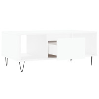 Produktbild för Soffbord vit 90x50x36,5 cm konstruerat trä
