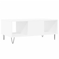 Produktbild för Soffbord vit 90x50x36,5 cm konstruerat trä
