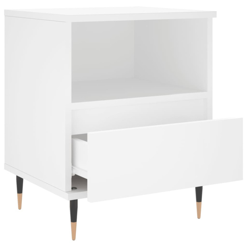 Produktbild för Sängbord vit 40x35x50 cm konstruerat trä