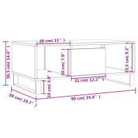 Miniatyr av produktbild för Soffbord sonoma-ek 90x50x36,5 cm konstruerat trä