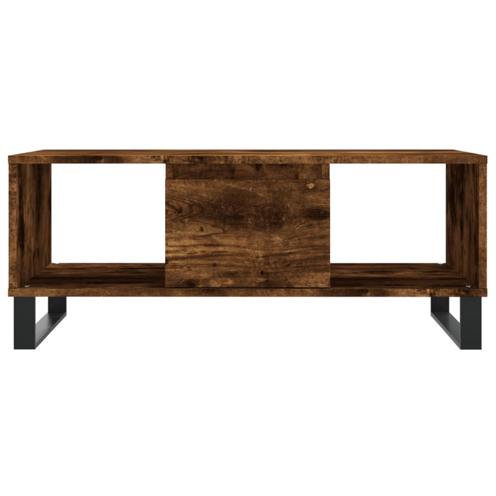 Produktbild för Soffbord rökfärgad ek 90x50x36,5 cm konstruerat trä