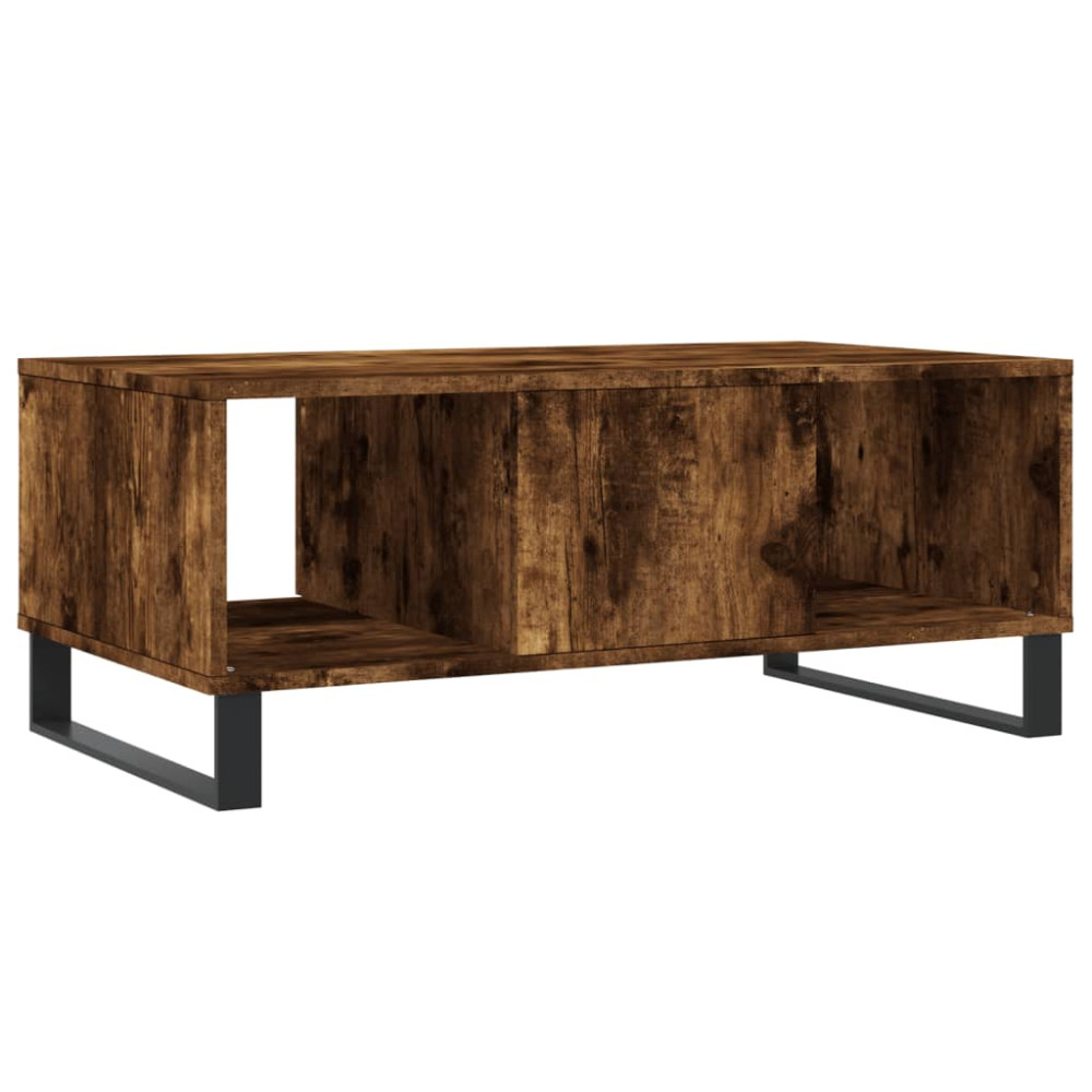 Produktbild för Soffbord rökfärgad ek 90x50x36,5 cm konstruerat trä