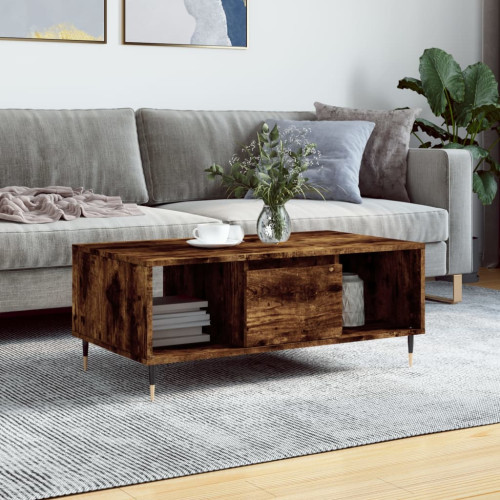 vidaXL Soffbord rökfärgad ek 90x50x36,5 cm konstruerat trä