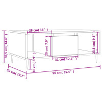 Produktbild för Soffbord rökfärgad ek 90x50x36,5 cm konstruerat trä