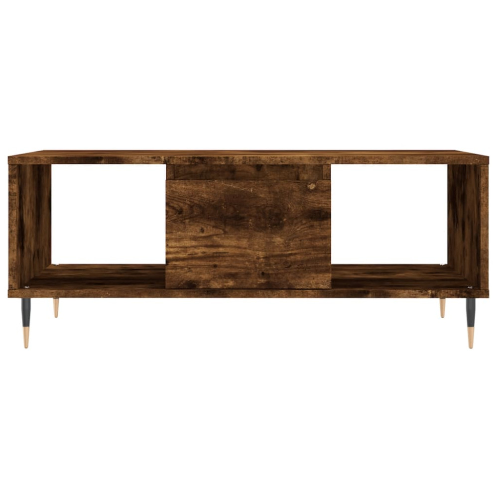 Produktbild för Soffbord rökfärgad ek 90x50x36,5 cm konstruerat trä