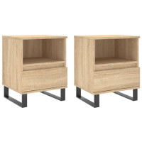 Produktbild för Sängbord 2 st sonoma-ek 40x35x50 cm konstruerat trä