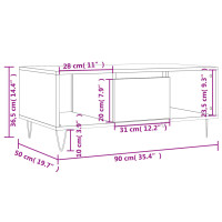 Produktbild för Soffbord grå sonoma 90x50x36,5 cm konstruerat trä
