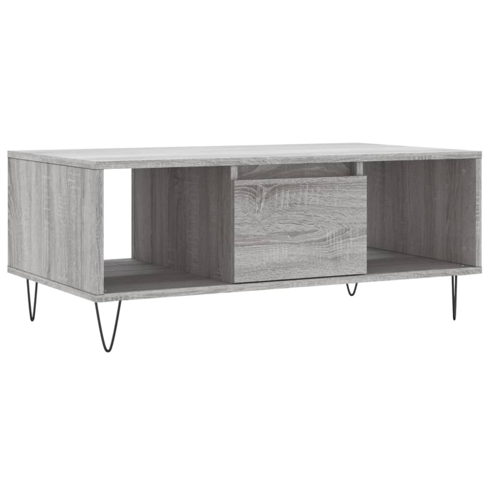 Produktbild för Soffbord grå sonoma 90x50x36,5 cm konstruerat trä