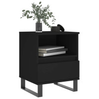 Miniatyr av produktbild för Sängbord 2 st svart 40x35x50 cm konstruerat trä