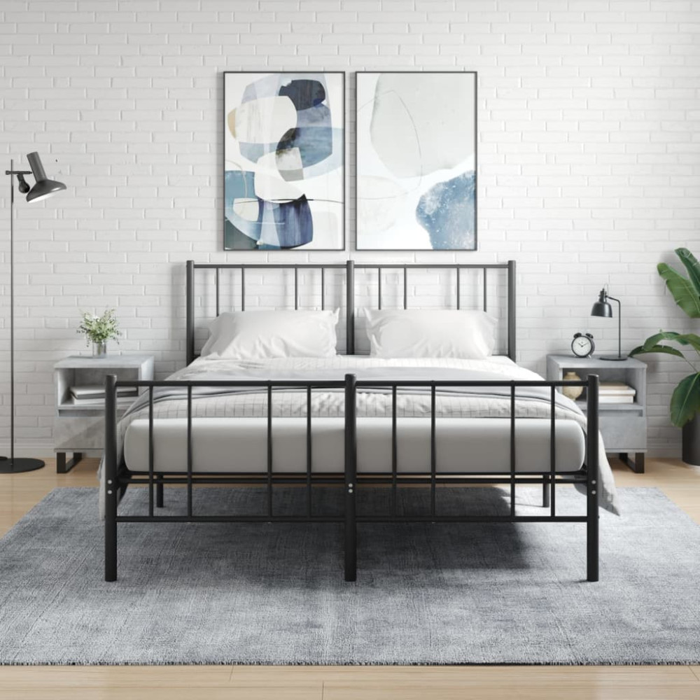 Produktbild för Sängbord 2 st betonggrå 40x35x50 cm konstruerat trä