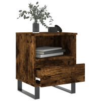 Produktbild för Sängbord 2 st rökfärgad ek 40x35x50 cm konstruerat trä