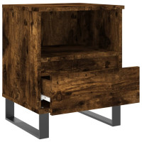 Produktbild för Sängbord 2 st rökfärgad ek 40x35x50 cm konstruerat trä