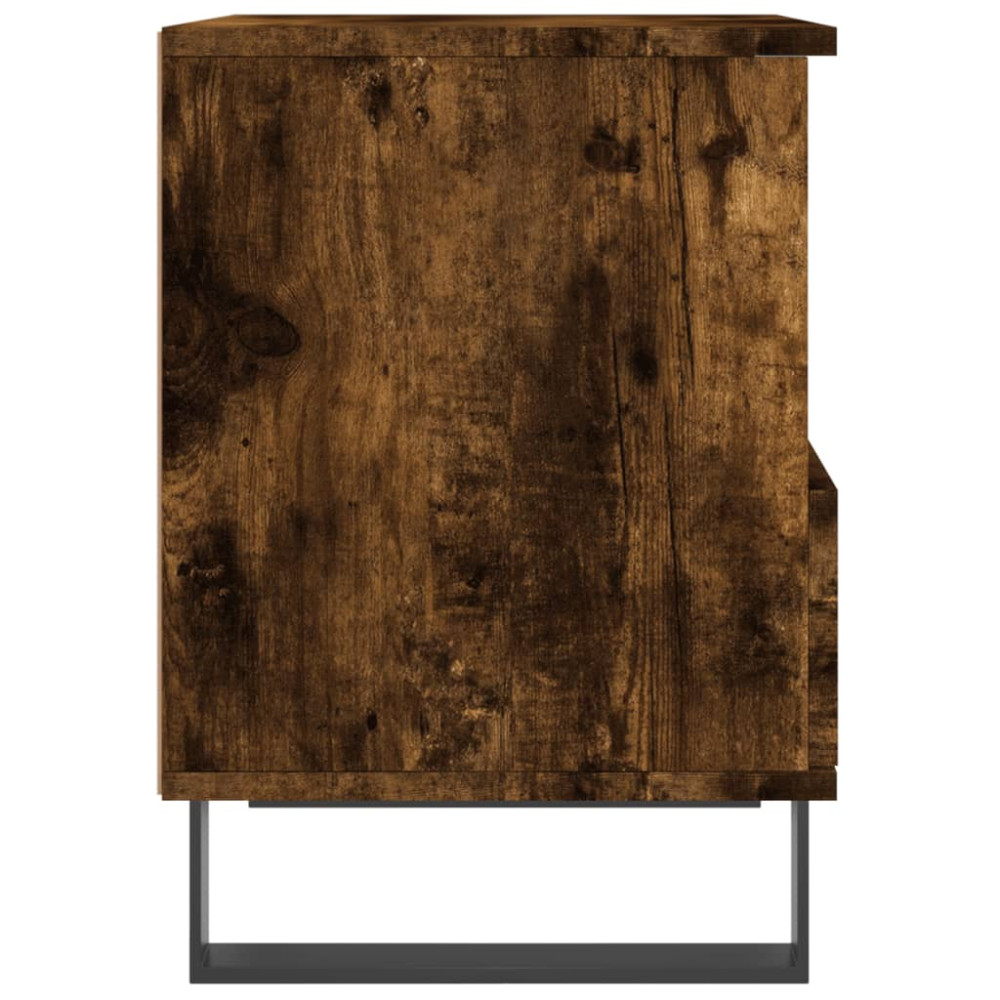 Produktbild för Sängbord 2 st rökfärgad ek 40x35x50 cm konstruerat trä