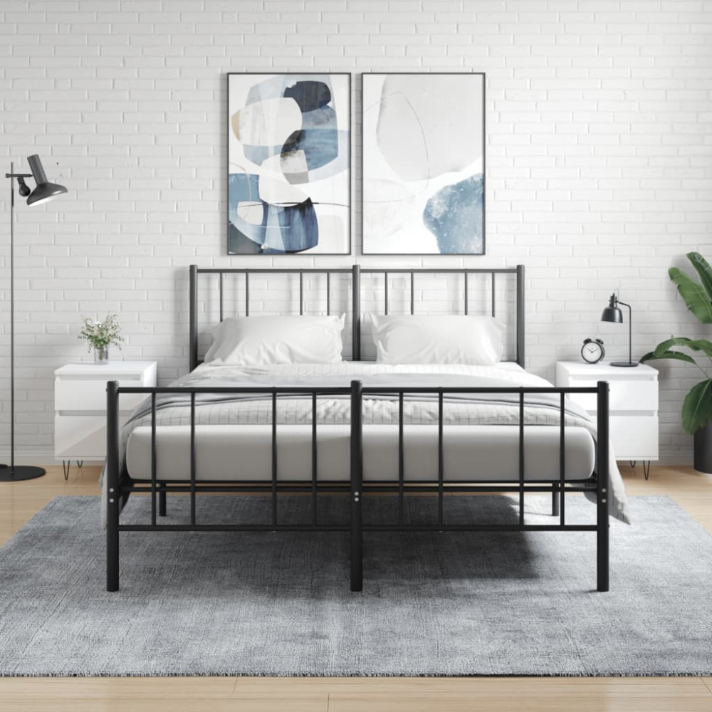 Produktbild för Sängbord 2 st vit 40x35x50 cm konstruerat trä