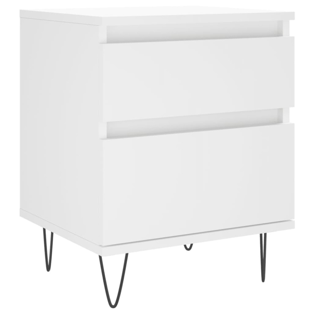 Produktbild för Sängbord 2 st vit 40x35x50 cm konstruerat trä