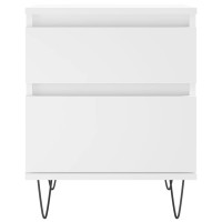 Produktbild för Sängbord 2 st vit 40x35x50 cm konstruerat trä