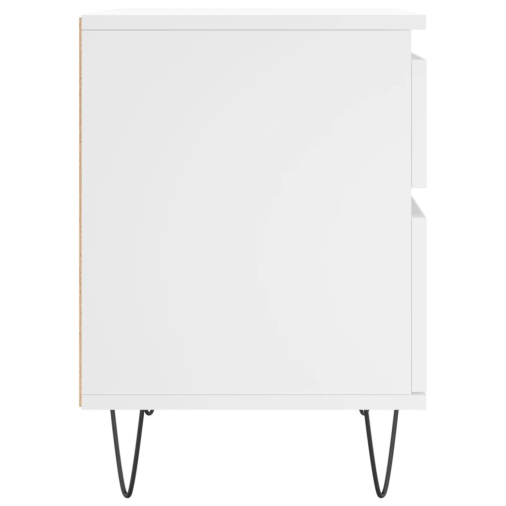 Produktbild för Sängbord 2 st vit 40x35x50 cm konstruerat trä