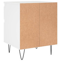 Produktbild för Sängbord 2 st vit 40x35x50 cm konstruerat trä