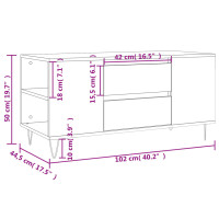 Produktbild för Soffbord vit högglans 102x44,5x50 cm konstruerat trä
