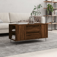 Produktbild för Soffbord brun ek 102x44,5x50 cm konstruerat trä