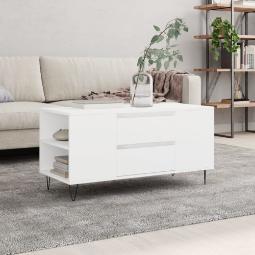 vidaXL Soffbord vit 102x44,5x50 cm konstruerat trä