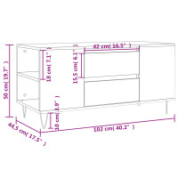 Produktbild för Soffbord vit 102x44,5x50 cm konstruerat trä