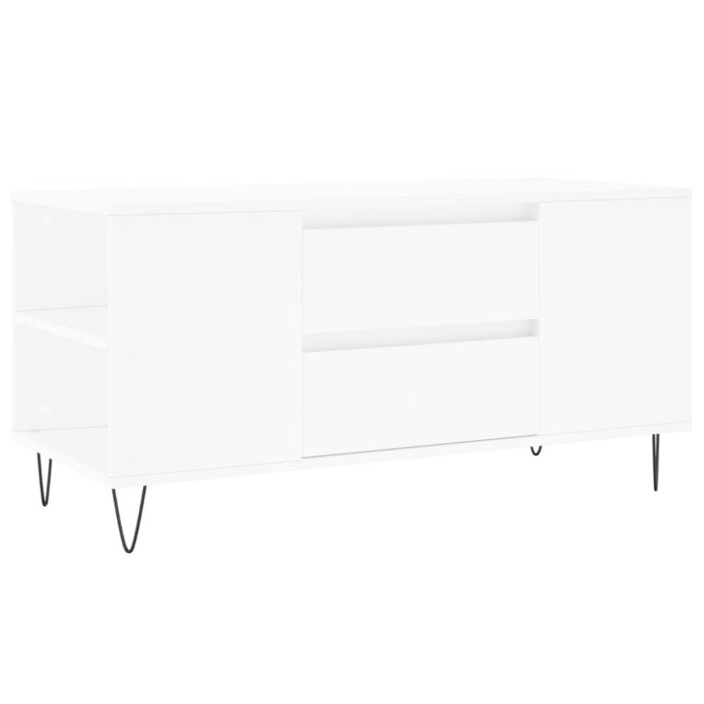 Produktbild för Soffbord vit 102x44,5x50 cm konstruerat trä