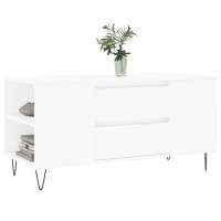 Produktbild för Soffbord vit 102x44,5x50 cm konstruerat trä