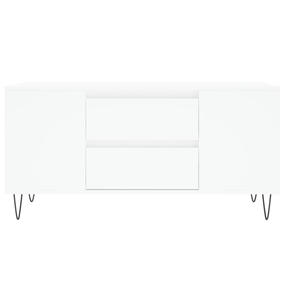 Produktbild för Soffbord vit 102x44,5x50 cm konstruerat trä