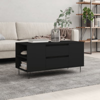Produktbild för Soffbord svart 102x44,5x50 cm konstruerat trä