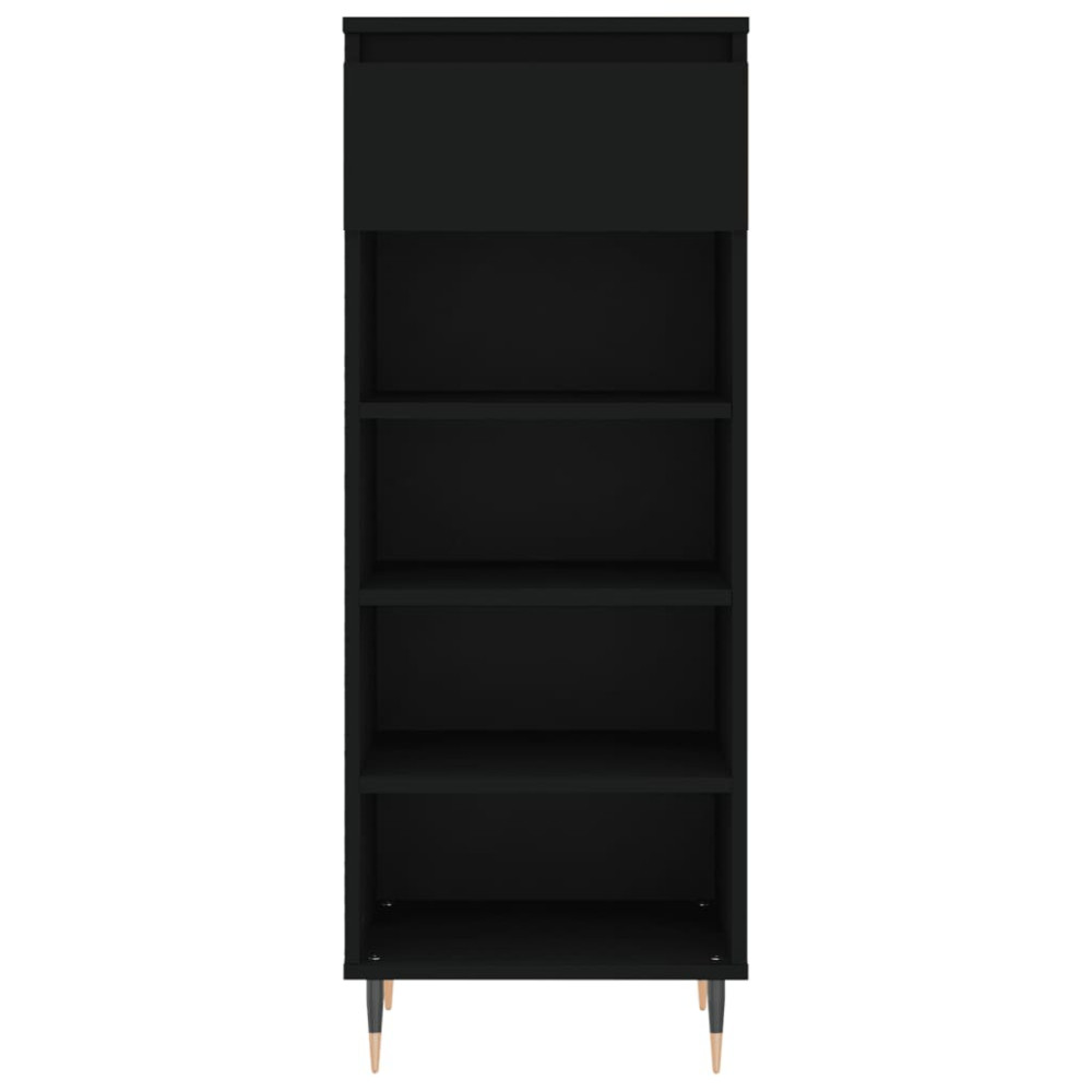 Produktbild för Skoskåp svart 40x36x105 cm konstruerat trä
