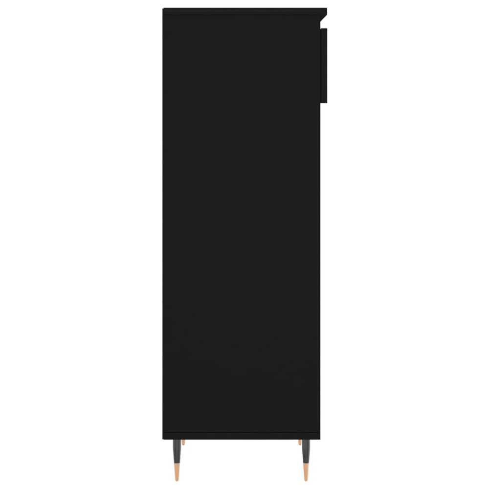 Produktbild för Skoskåp svart 40x36x105 cm konstruerat trä