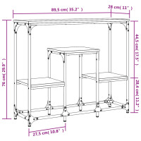 Produktbild för Konsolbord sonoma ek 89,5x28x76 cm konstruerat trä