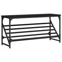 Produktbild för Skohylla svart 90x30x45 cm konstruerat trä