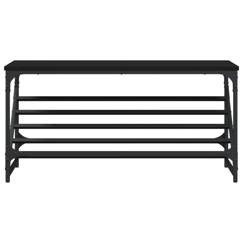 Produktbild för Skohylla svart 90x30x45 cm konstruerat trä
