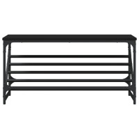 Produktbild för Skohylla svart 90x30x45 cm konstruerat trä