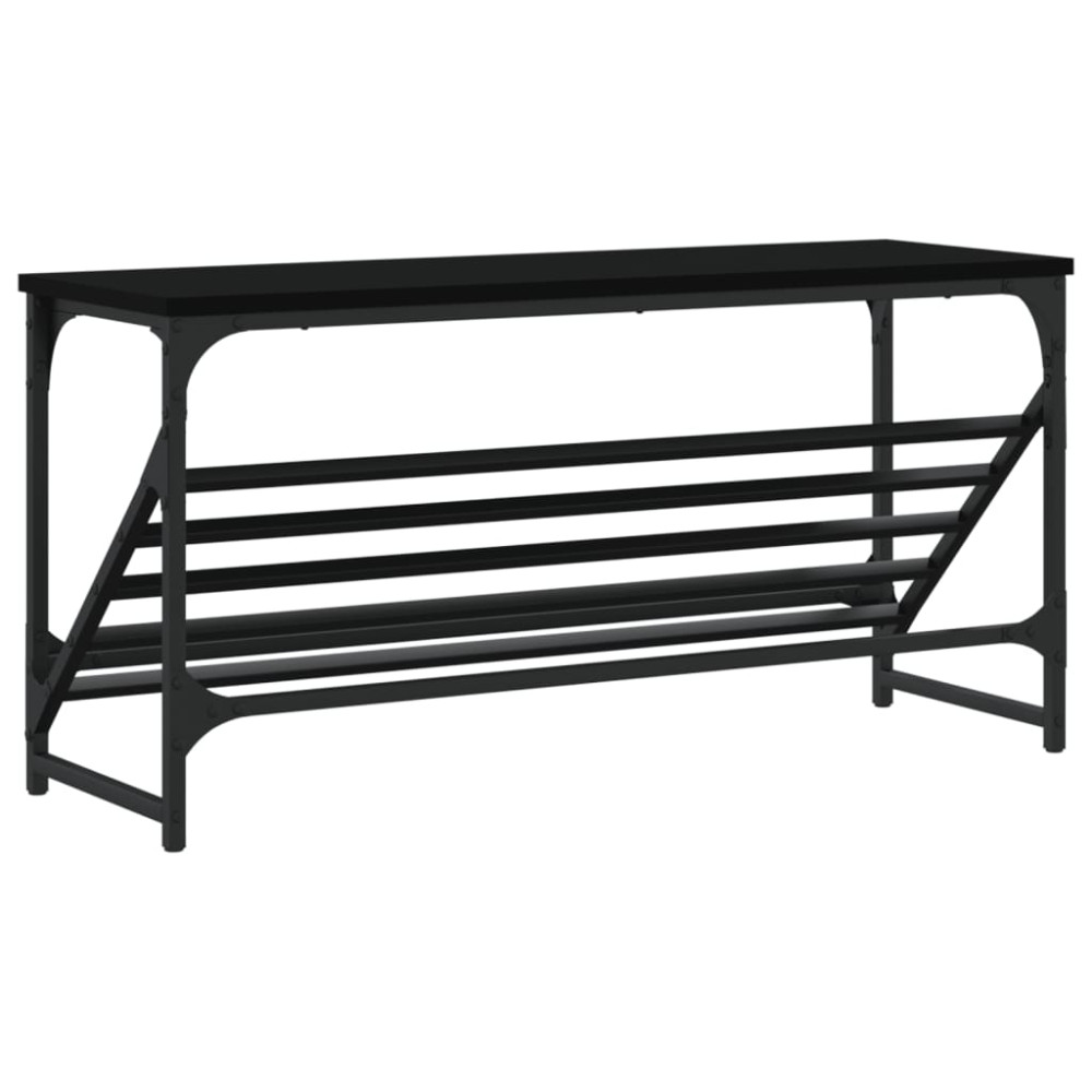 Produktbild för Skohylla svart 90x30x45 cm konstruerat trä