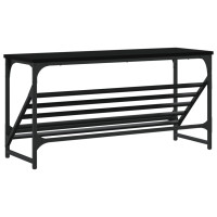 Produktbild för Skohylla svart 90x30x45 cm konstruerat trä