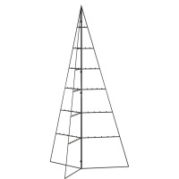 Produktbild för Julgran i metall svart 140 cm