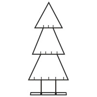 Produktbild för Julgran i metall svart 60 cm