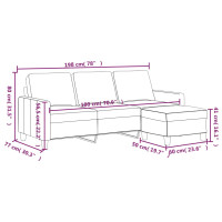 Produktbild för 3-sitssoffa med fotpall vinröd 180 cm konstläder