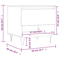 Produktbild för Soffbord brun ek 50x46x50 cm konstruerat trä