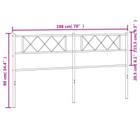 Produktbild för Huvudgavel metall svart 193 cm