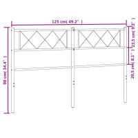 Produktbild för Huvudgavel metall vit 120 cm