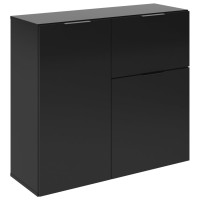 Miniatyr av produktbild för FMD Byrå med låda och dörrar 89,1x31,7x81,3 cm svart