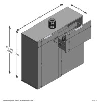 Miniatyr av produktbild för FMD Byrå med låda och dörrar 89,1x31,7x81,3 cm svart